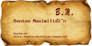 Bontos Maximilián névjegykártya